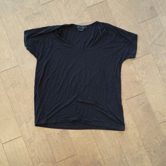 Hatch Short Sleeve V Neck Pullover Maternity Shirt Black Womens Size 1/ Small - Picture 1 of 6